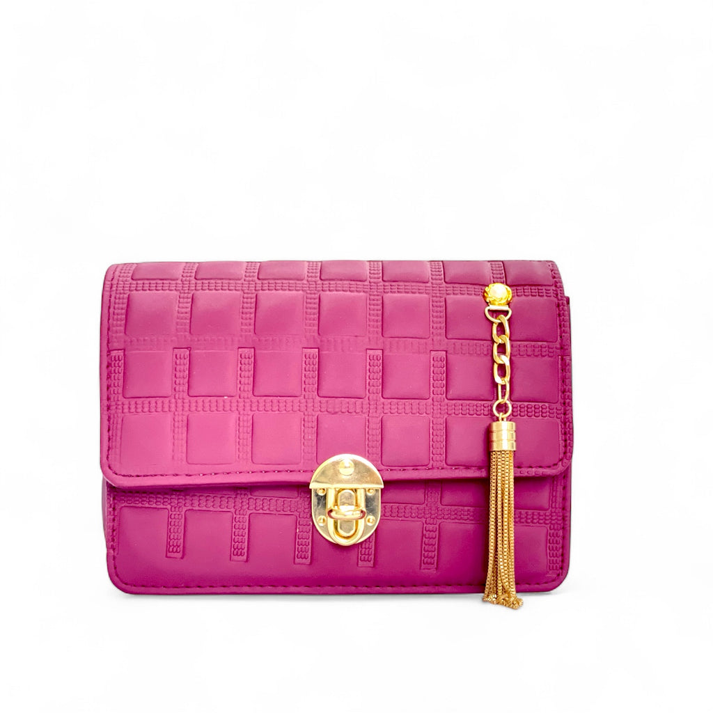 Mehroon kickza Shoulder and Crossbody Bag with Gold Chain & Tassel – With a Gift