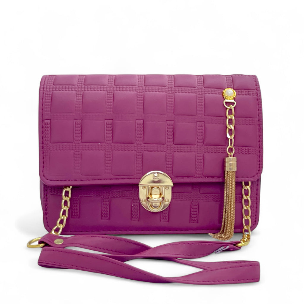 Mehroon kickza Shoulder and Crossbody Bag with Gold Chain & Tassel – With a Gift