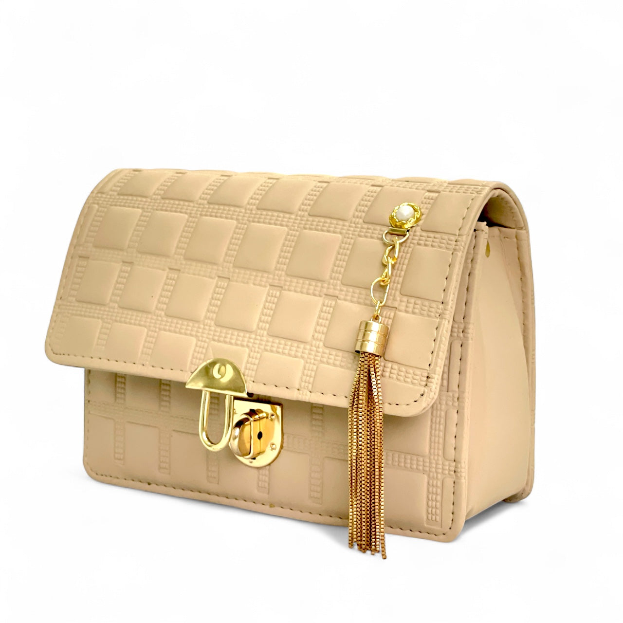 Bage kickza Shoulder and Crossbody Bag with Gold Chain & Tassel – With a Gift