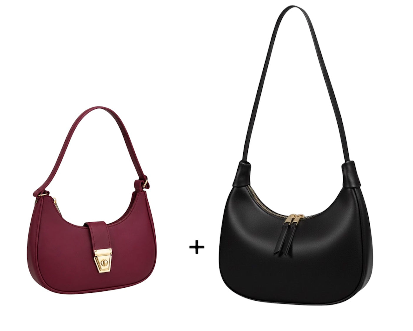Bundle of 2 Trendy Hobo Moon Bags