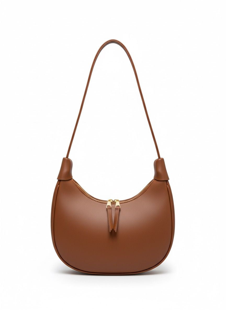 Brown Crescent Hobo bag – Minimalist Women’s Handbag | Sheen by Shakila