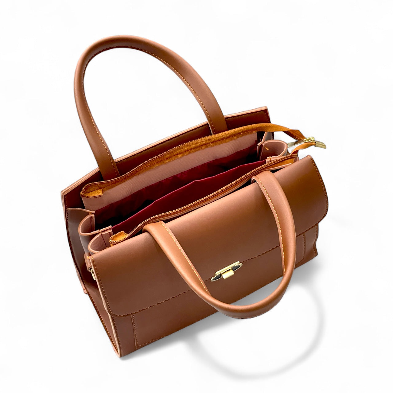 The Brown Executive Clasp Satchel – with a free gift - Sheen by Shakila
