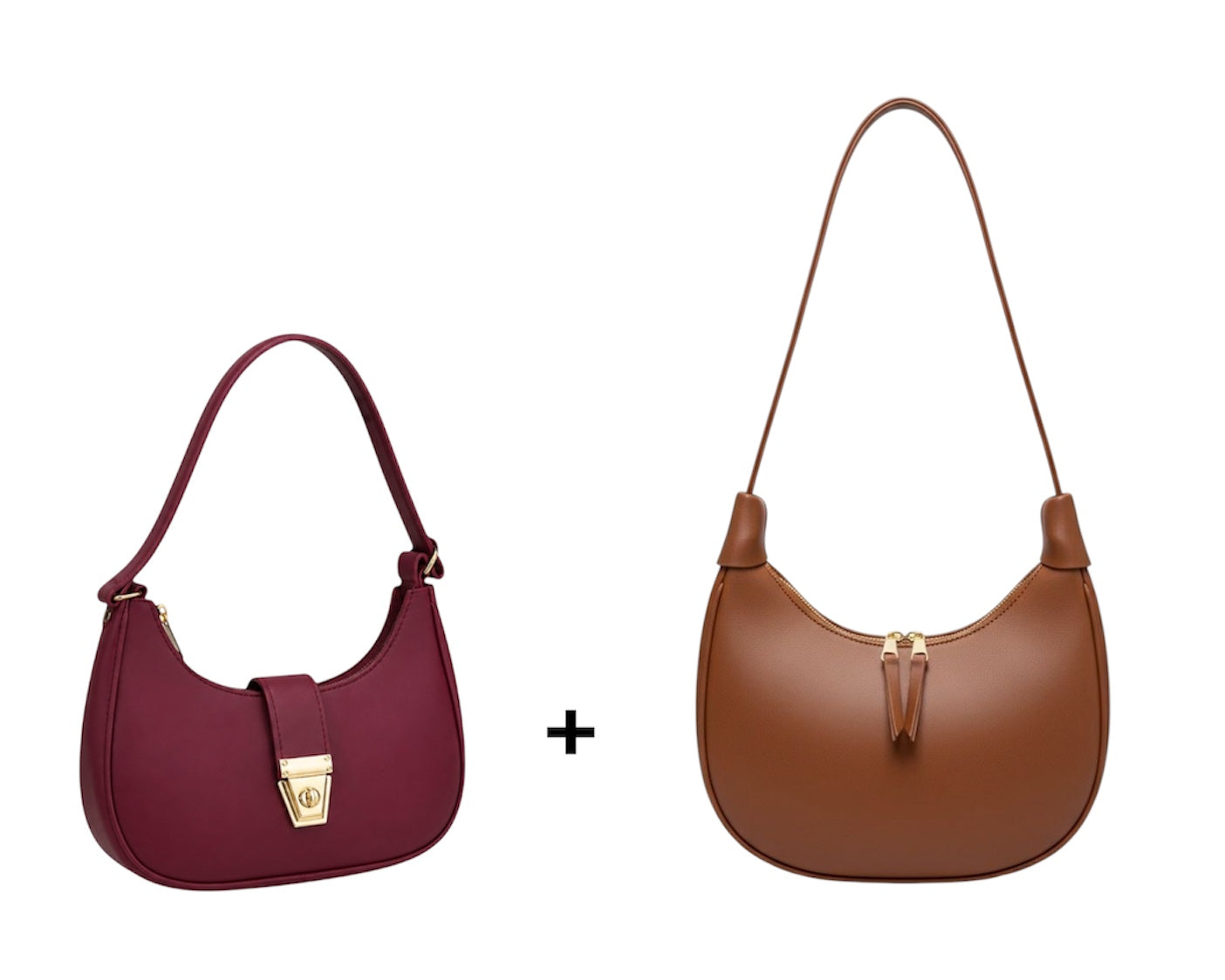 Bundle of 2 Trendy Hobo Moon Bags