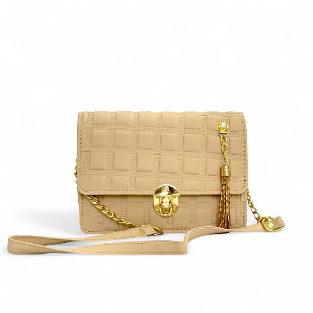 Bage kickza Shoulder and Crossbody Bag with Gold Chain & Tassel – With a Gift