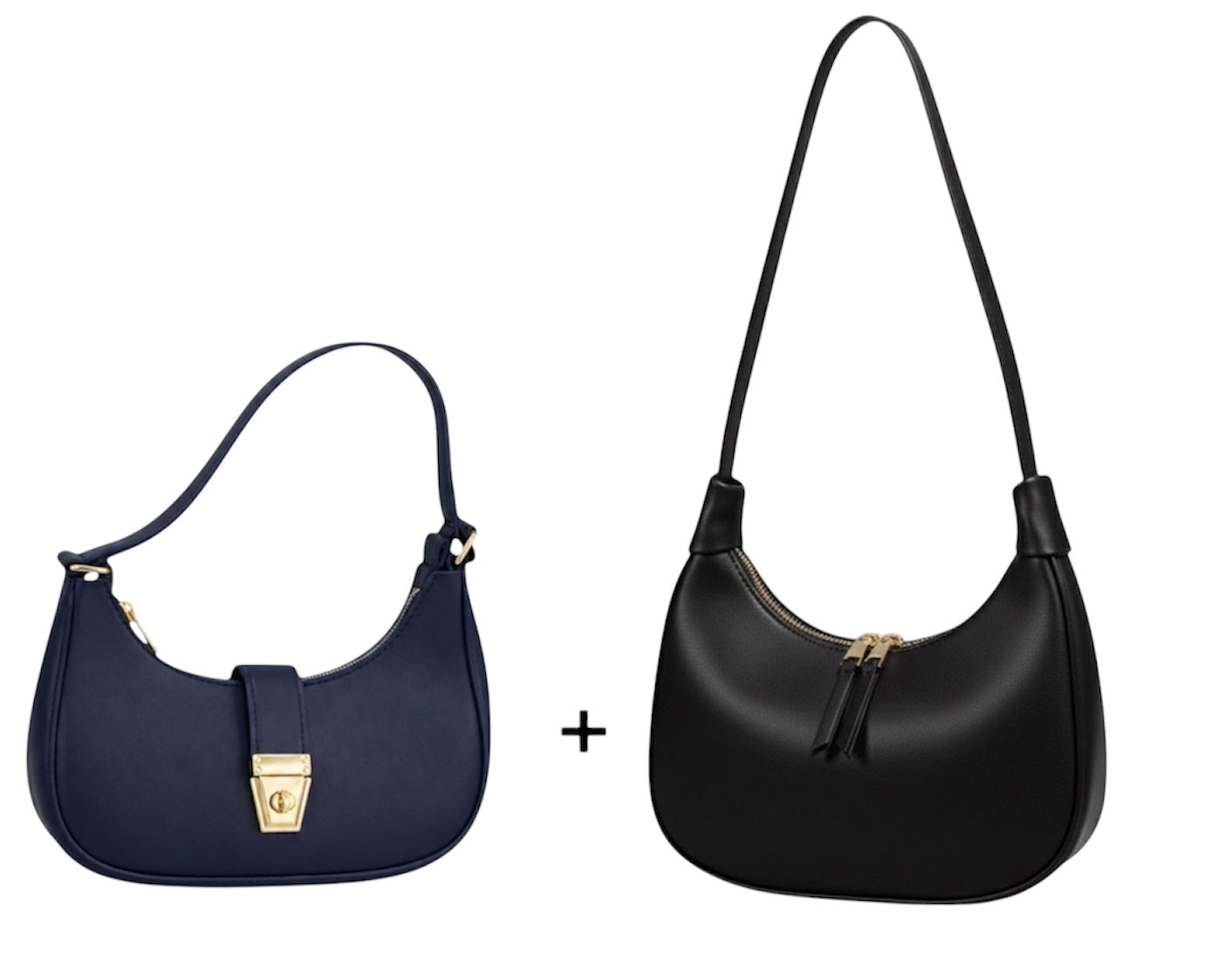 Bundle of 2 Trendy Hobo Moon Bags