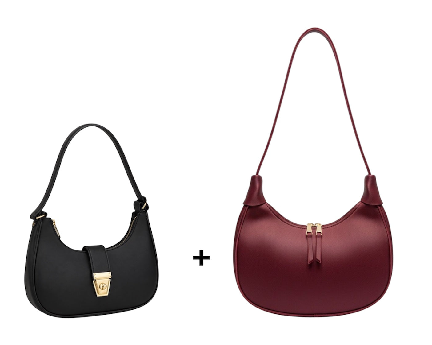 Bundle of 2 Trendy Hobo Moon Bags