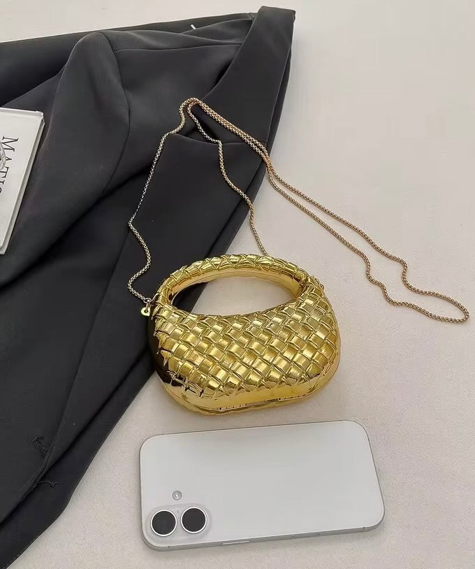 Golden Mini Hobo Clutch Bag