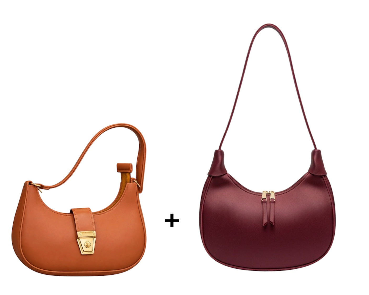 Bundle of 2 Trendy Hobo Moon Bags