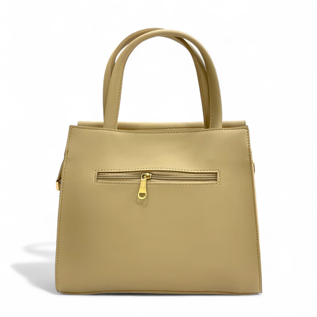 The Beige Executive Clasp Satchel – with a free gift - Sheen by Shakila