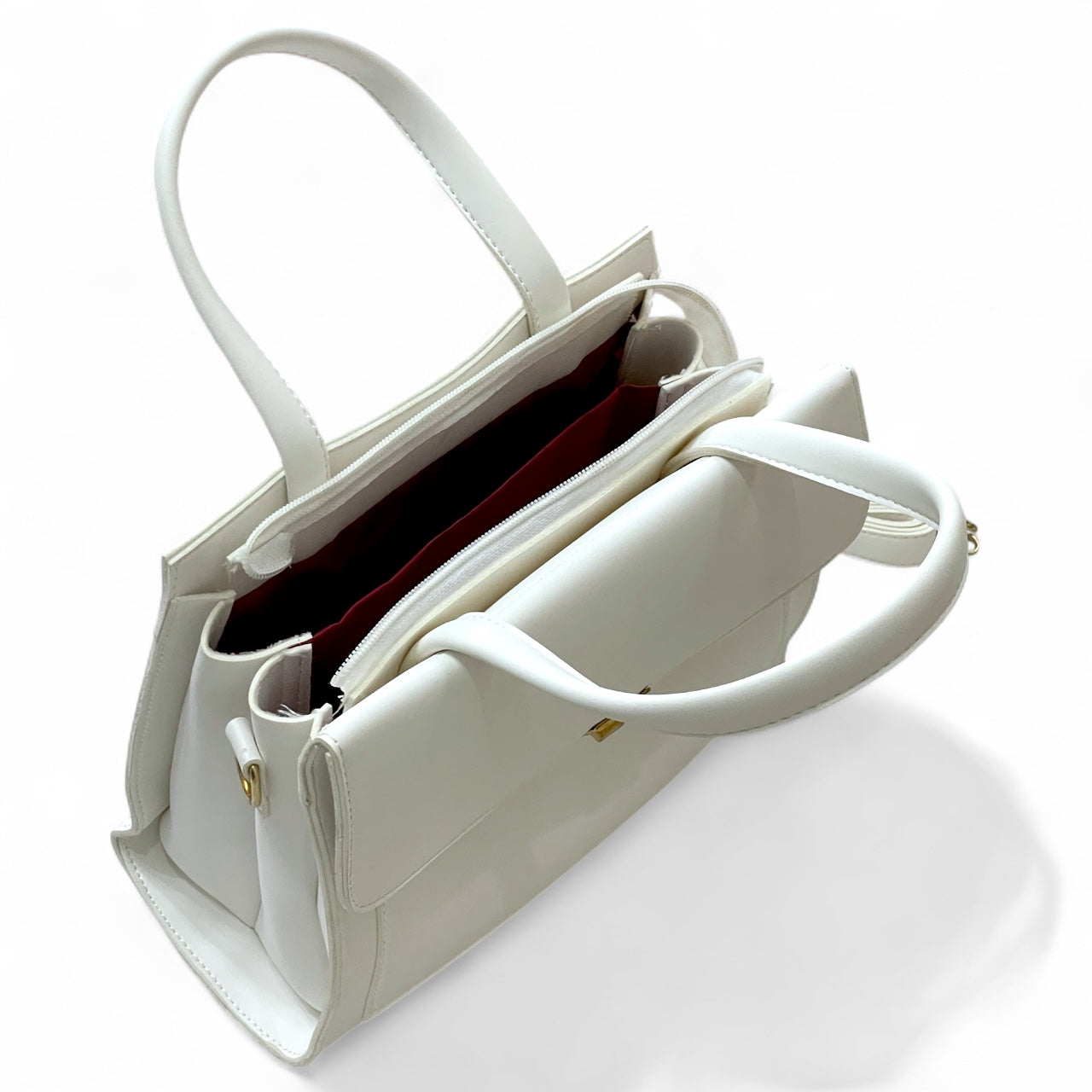 The white Executive Clasp Satchel – with a free gift - Sheen by Shakila