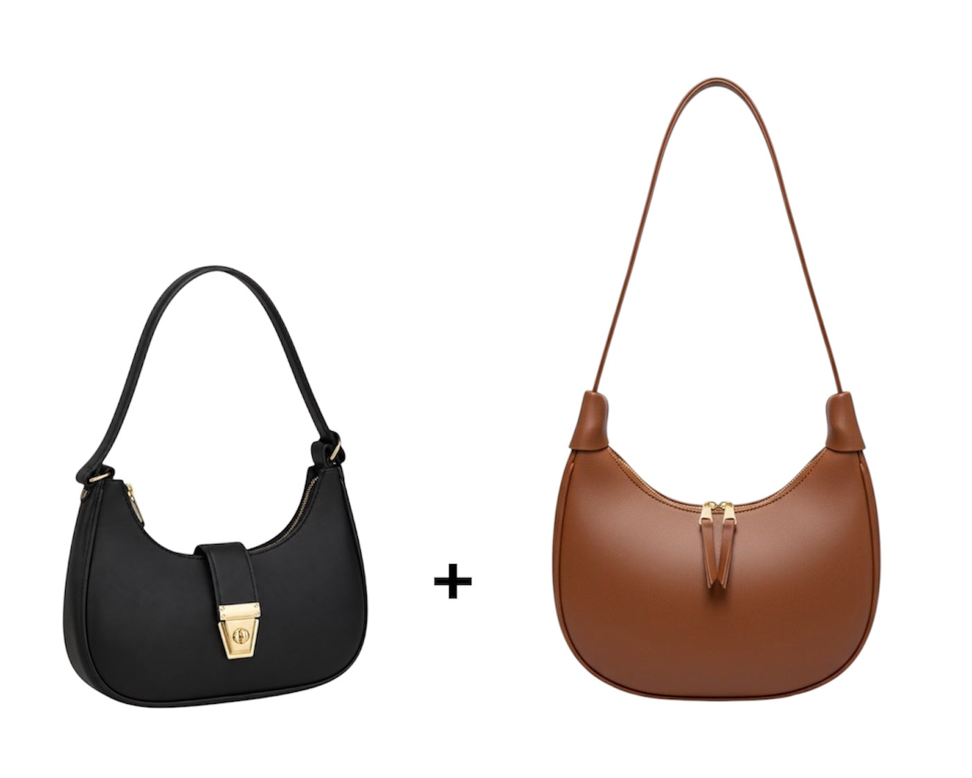 Bundle of 2 Trendy Hobo Moon Bags