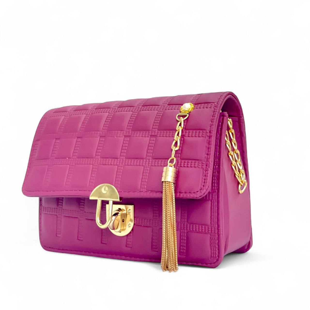 Mehroon kickza Shoulder and Crossbody Bag with Gold Chain & Tassel – With a Gift