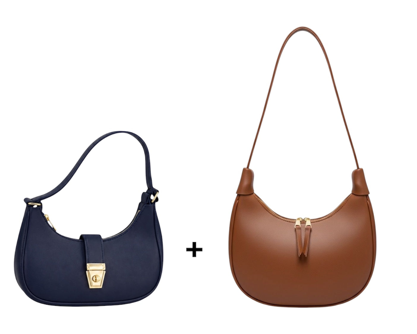 Bundle of 2 Trendy Hobo Moon Bags