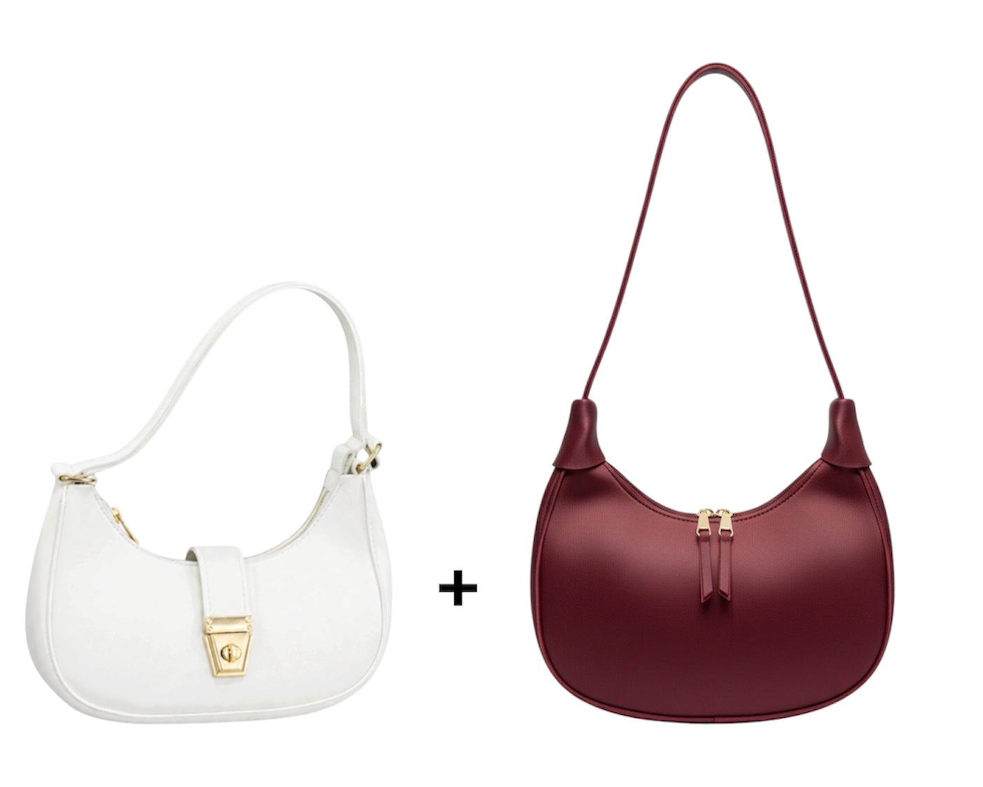 Bundle of 2 Trendy Hobo Moon Bags