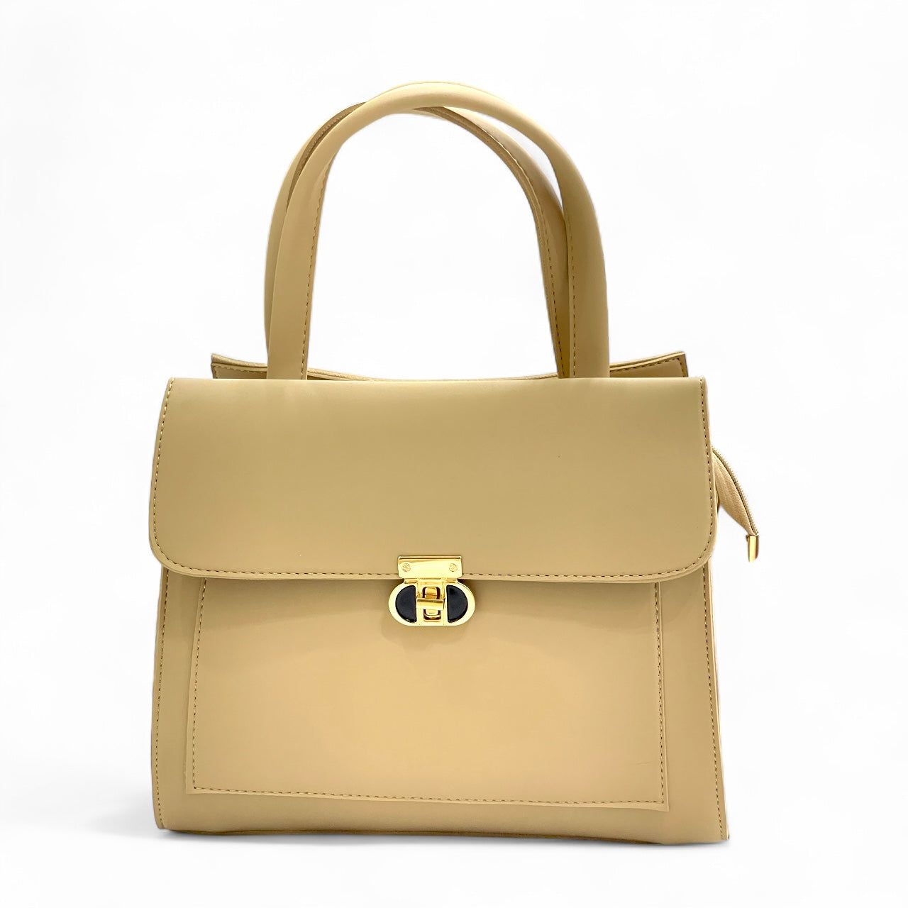 The Beige Executive Clasp Satchel – with a free gift - Sheen by Shakila