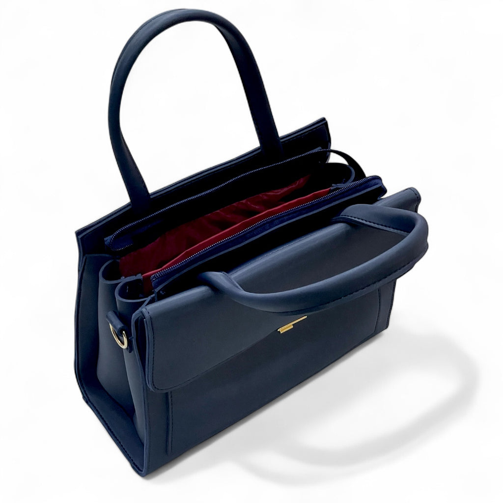 The Blue Executive Clasp Satchel – with a free gift - Sheen by Shakila