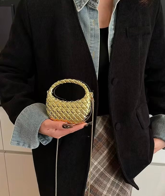 Golden Mini Hobo Clutch Bag