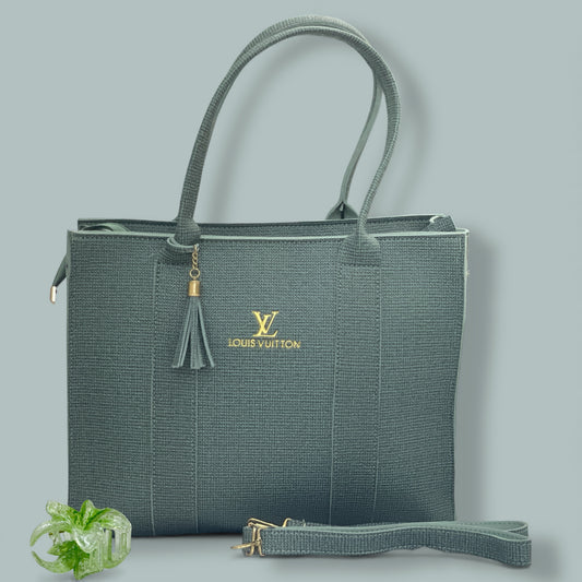 Black Elegant Structured Zipper Tote Bag with Tassel – Women’s Handbag - With Free Gift