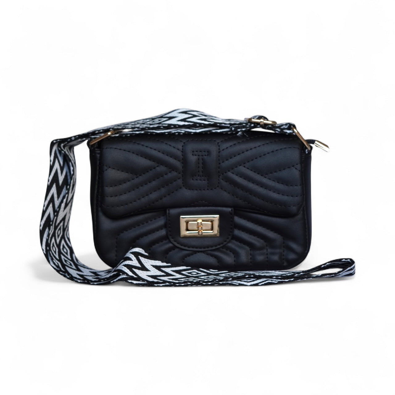 Quilted Flap Mini Shoulder Bag with Twist Lock – Elegant Women’s Handbag - With Free Gift