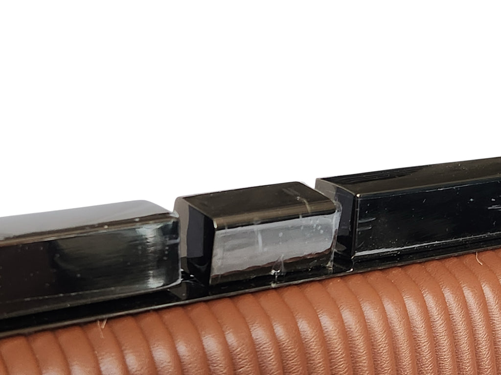 Brown Elegant Pleated Top-Handle Hand Bag – Frame Closure, with chain Strap