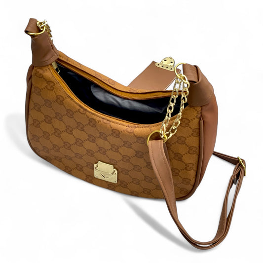 Brown Moon Bag – Elegant Shoulder & Crossbody