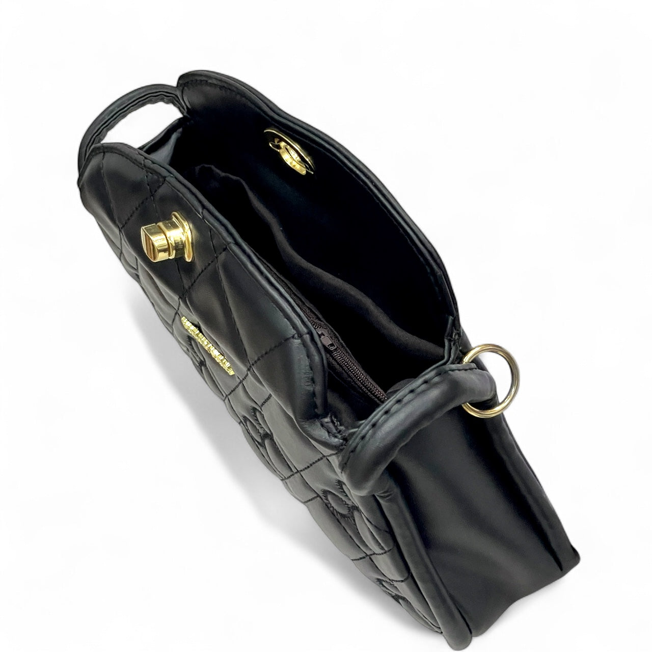 Black Quilted Crossbody Bag for Women - With a free gift