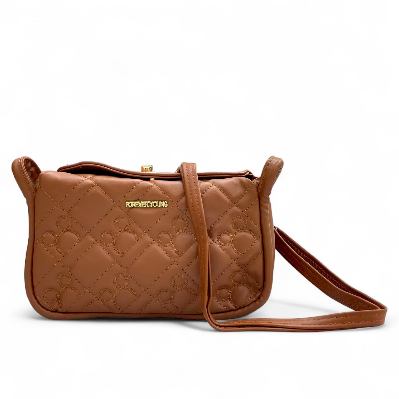 Brown Quilted Crossbody Bag for Women - With a free gift