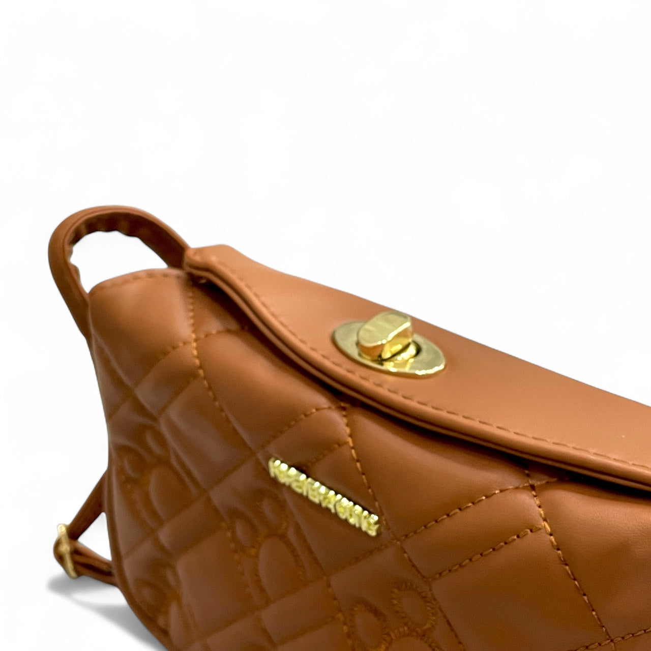 Brown Quilted Crossbody Bag for Women - With a free gift